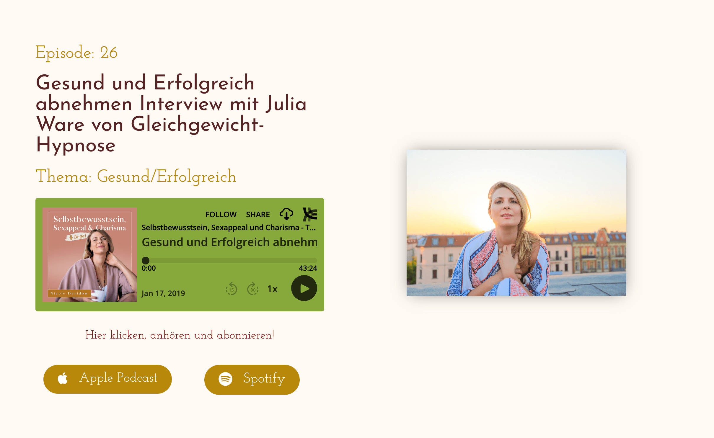 Julia Ware Podcast Interview Gesund und erfolgreich abnehmen